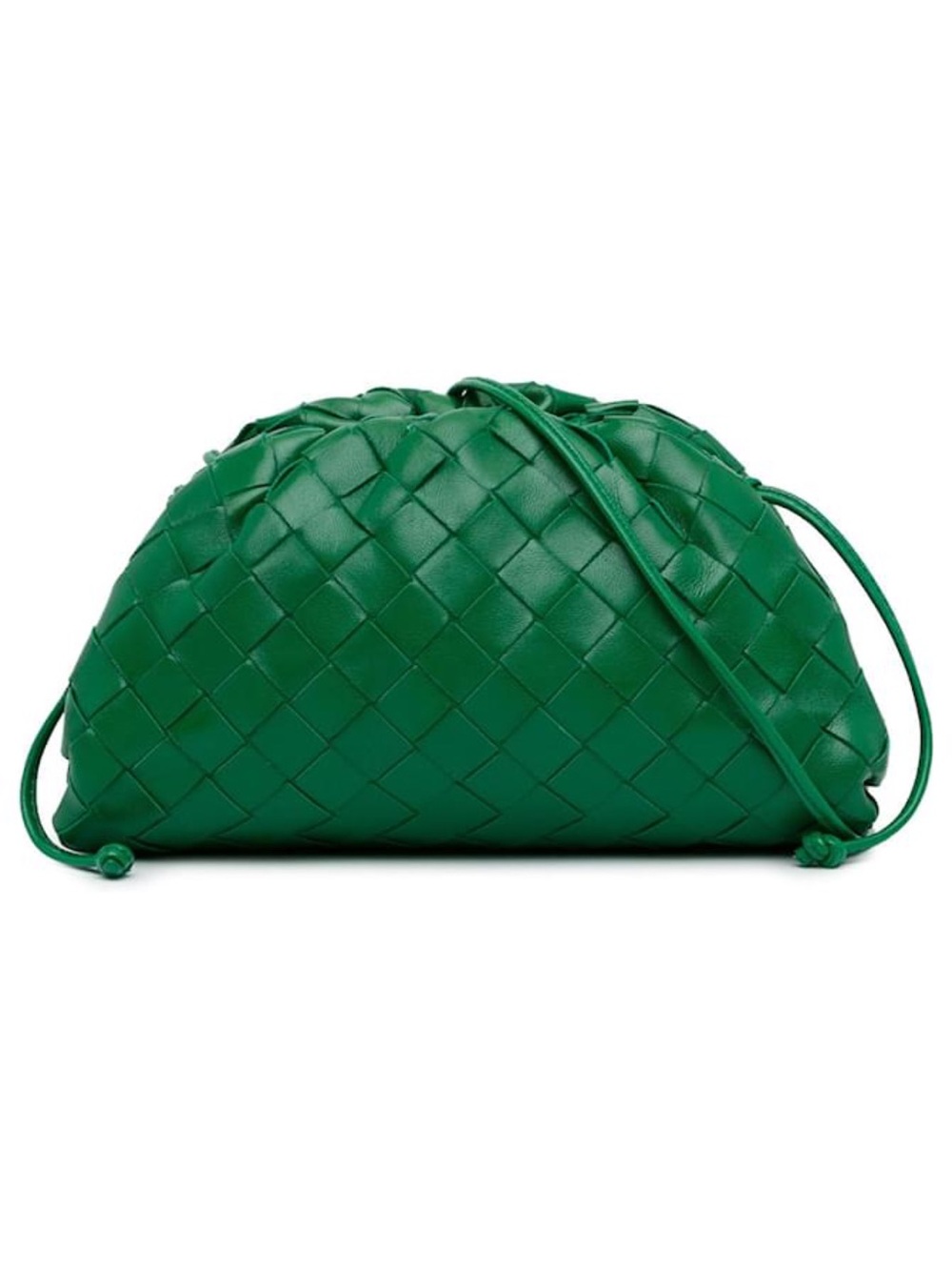 New w/ Tags Bottega Veneta Green Intrecciato Crossbody Pouch Clutch